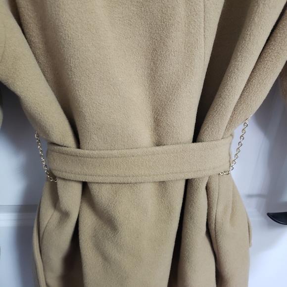 VINTAGE FENNLLI Brown Wool & Cashmere Belted Long Coat - Picture 12 of 16